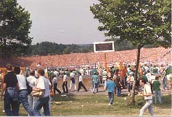 Het Parkstadion in Gelsenkirchen. Decor van diverse topwedstrijden van Oranje