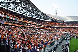 Stadion Feyenoord in Rotterdam tijdens een wedstrijd van het Nederlands Elftal